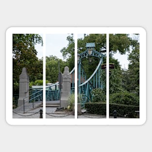 Opole, Poland:  The famous Green Bridge. Walking around the center. Sunny summer day. Opole Voivodeship. Sticker